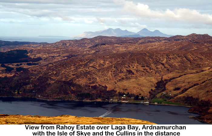 View from Rahoy Estate over Laga Bay Ardnamurchan towards Isle of Skye