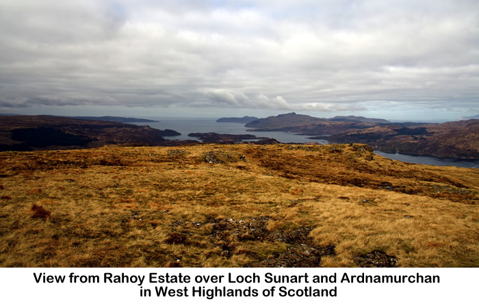 View from Rahoy over Loch Sunart and Ardnamurchan in West Highlands of Scotland